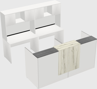 Shared u-shaped reception desks