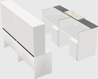 Shared u-shaped reception desks