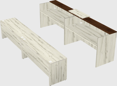 Shared u-shaped reception desks