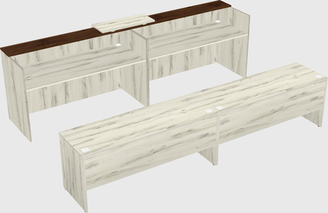 Shared u-shaped reception desks