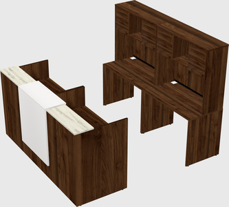 Shared u-shaped reception desks