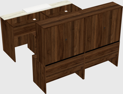 Shared u-shaped reception desks