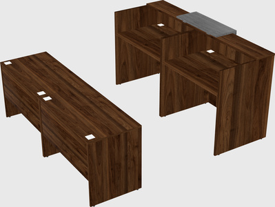 Shared u-shaped reception desks