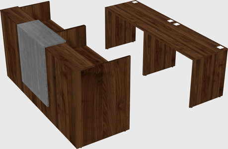 Shared u-shaped reception desks