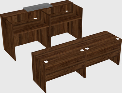 Shared u-shaped reception desks