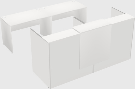 Shared u-shaped reception desks