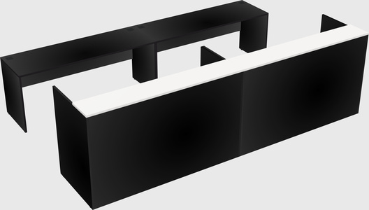 Shared u-shaped reception desks