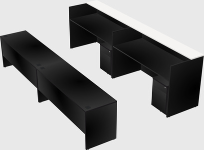 Shared u-shaped reception desks