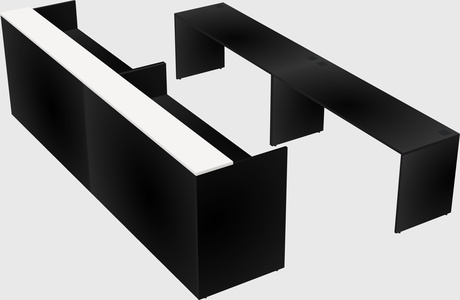 Shared u-shaped reception desks