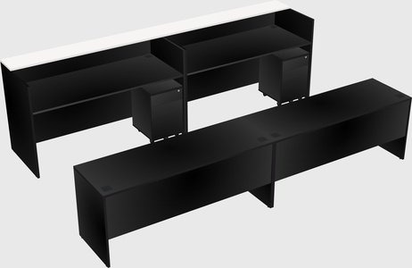 Shared u-shaped reception desks