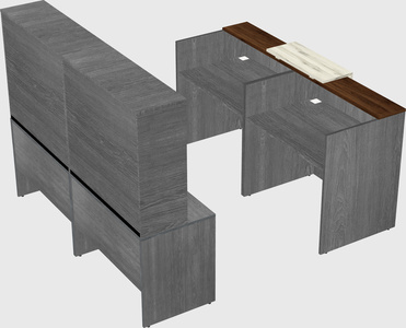 Shared u-shaped reception desks