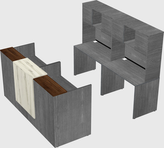 Shared u-shaped reception desks