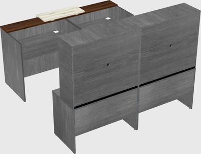 Shared u-shaped reception desks