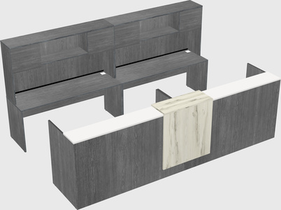 Shared u-shaped reception desks