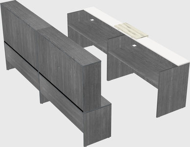 Shared u-shaped reception desks