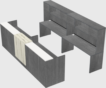Shared u-shaped reception desks