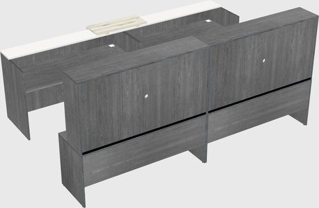 Shared u-shaped reception desks