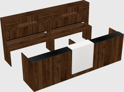 Shared u-shaped reception desks