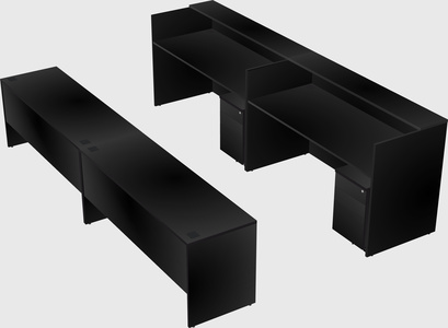 Shared u-shaped reception desks