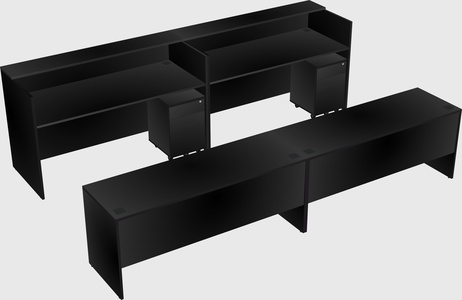 Shared u-shaped reception desks