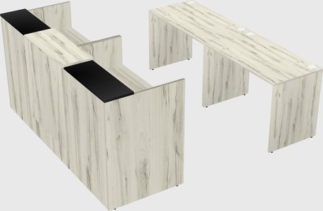 Shared u-shaped reception desks