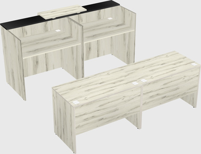 Shared u-shaped reception desks