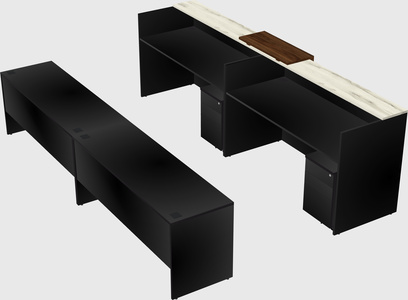 Shared u-shaped reception desks