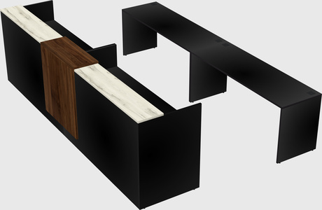 Shared u-shaped reception desks