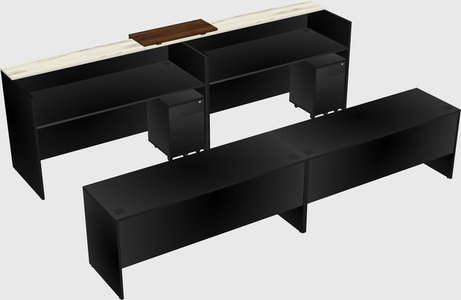 Shared u-shaped reception desks