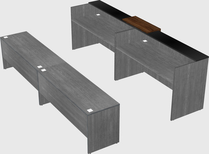 Shared u-shaped reception desks