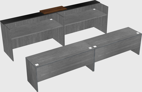 Shared u-shaped reception desks