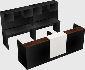 Shared u-shaped reception desks