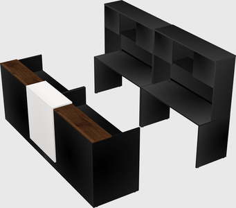 Shared u-shaped reception desks