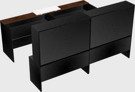 Shared u-shaped reception desks