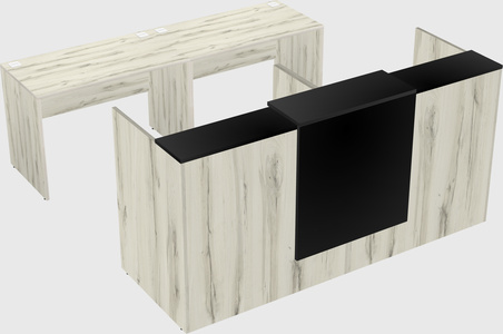 Shared u-shaped reception desks