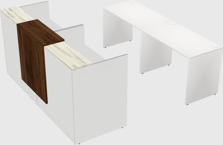 Shared u-shaped reception desks