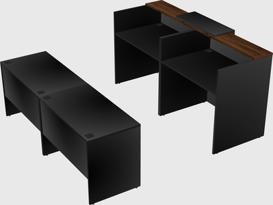 Shared u-shaped reception desks