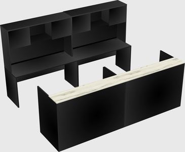 Shared u-shaped reception desks
