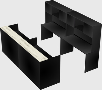 Shared u-shaped reception desks