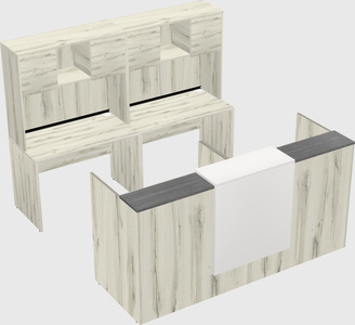 Shared u-shaped reception desks