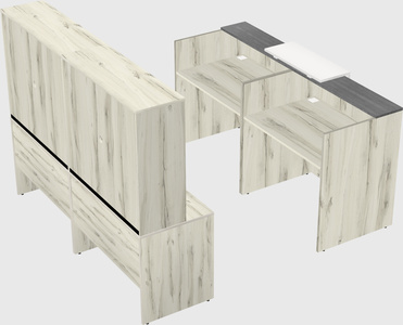 Shared u-shaped reception desks