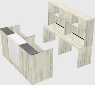 Shared u-shaped reception desks