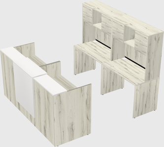 Shared u-shaped reception desks