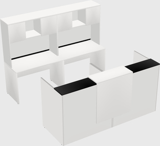 Shared u-shaped reception desks