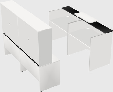 Shared u-shaped reception desks