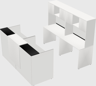 Shared u-shaped reception desks
