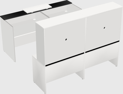 Shared u-shaped reception desks