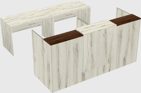 Shared u-shaped reception desks