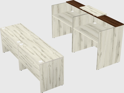 Shared u-shaped reception desks