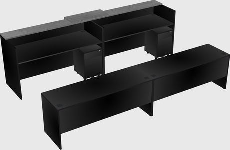 Shared u-shaped reception desks
